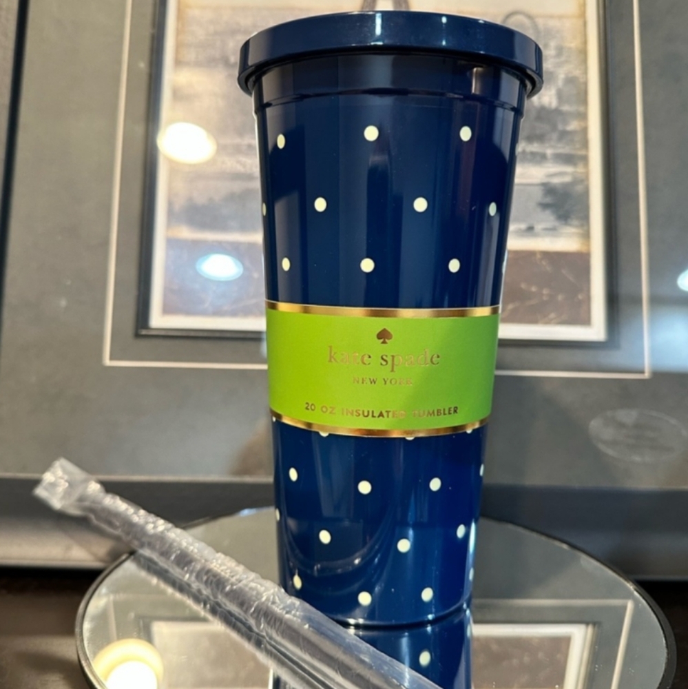 Kate Spade Navy Polka Dot Tumbler NEW - Picture 2 of 5